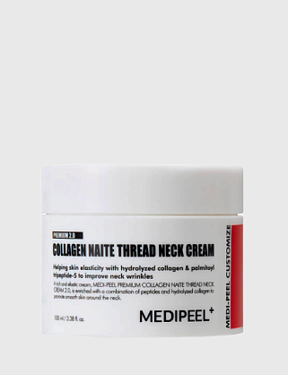 premium collagen naite thread neck cream (100ml) моделирующий крем для шеи и зоны декольте naite thr