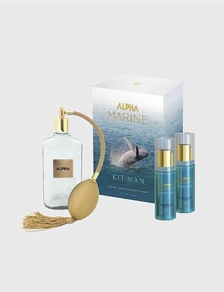 набор alpha marine kit man (одекалон + флакон-пульверизатор с помпой)