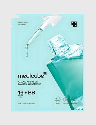 успокаивающая маска с 16% азелаиновой кислоты azelaic acid 16 bb calming serum mask 25г