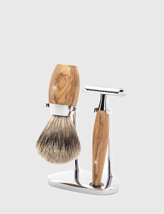 бритвенный набор muehle kosmo, олива, барсучий ворс категории fine, бритва fusion