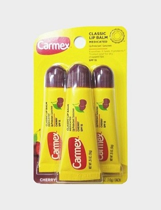 набор бальзамов для губ carmex вишня spf 15 в тубе 3 шт.