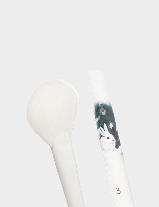 sf03 веерная пушистая плоская кисть из искуственного ворса снежный лес / snowy forest