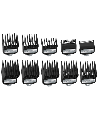attachment comb set/комплект 10 шт. насадок премиум 1,5-25mm, черный по шт