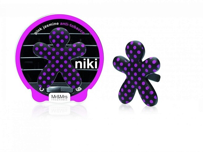 ароматизатор для автомобиля /niki антитабак/ черный с розовым /pink jasmine/розовый жасмин